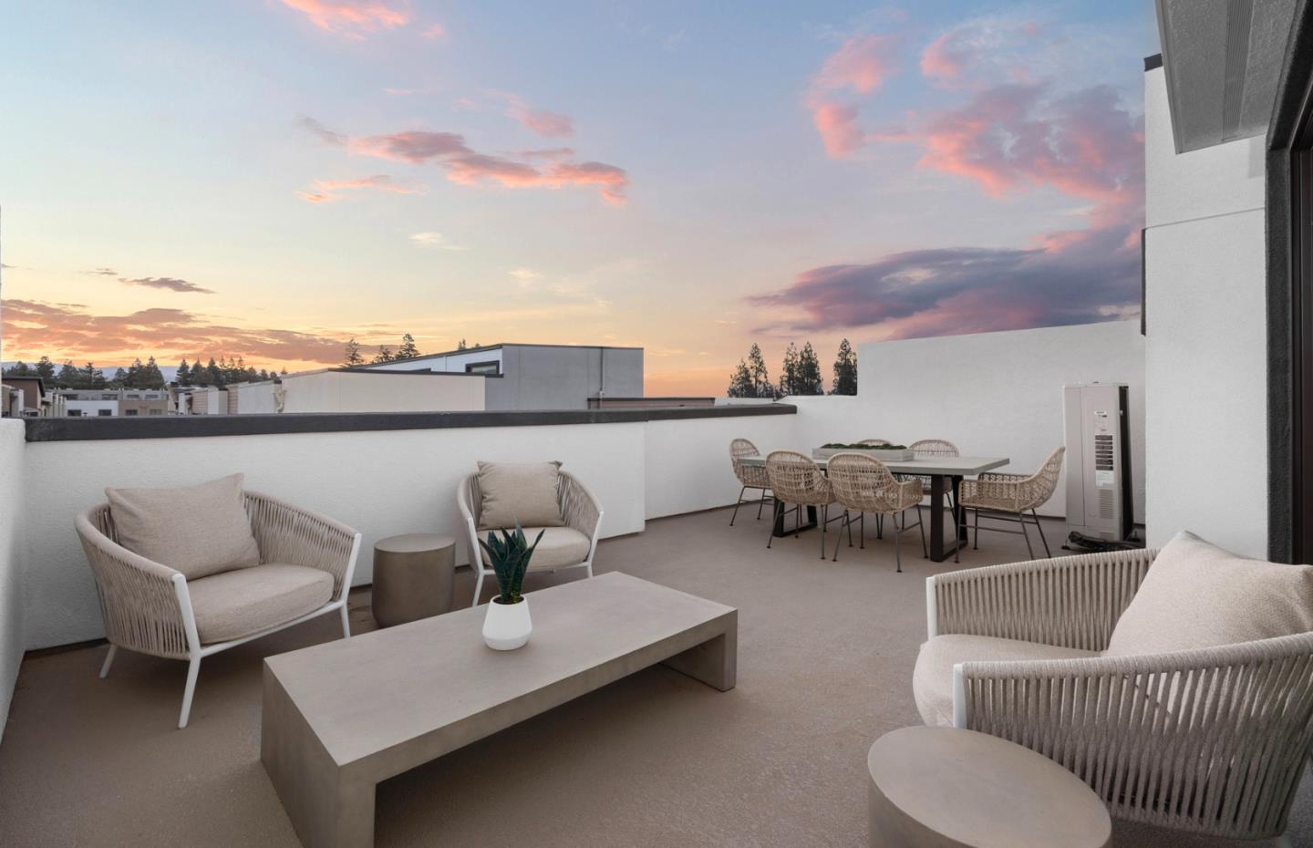 11040 Maple Place, Unit 2806 PLAN 2 Saratoga, CA 95070 - Photo 21 of 21 a roof deck with couches and potted plants