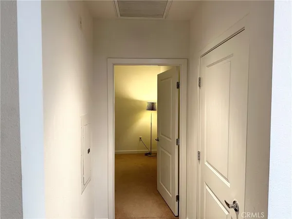 a view of small space with wooden floor