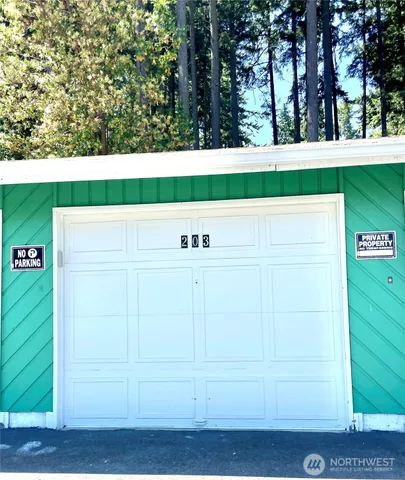 a view of a wooden door