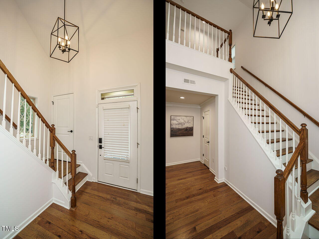 5514 Wade Park Boulevard Raleigh, NC 27607 - Photo 5 of 31 a view of a hallway with wooden floor and staircase