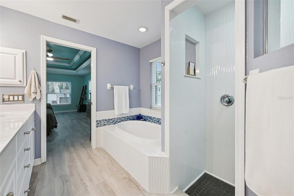 4337 Langsom Lane North Port, FL 34286 - Photo 23 of 42 a en suite bathroom with a tub sink and mirror