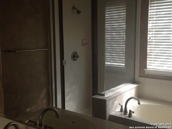a view of a small space with a window