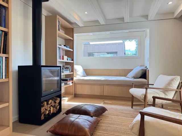 a living room with furniture and a couch