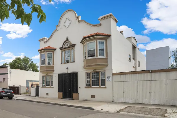 a front view of a building