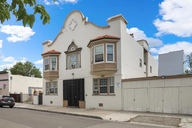 a front view of a building