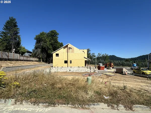 a view of backyard of the house