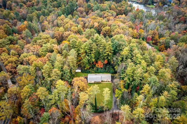 a view of dirt field with trees