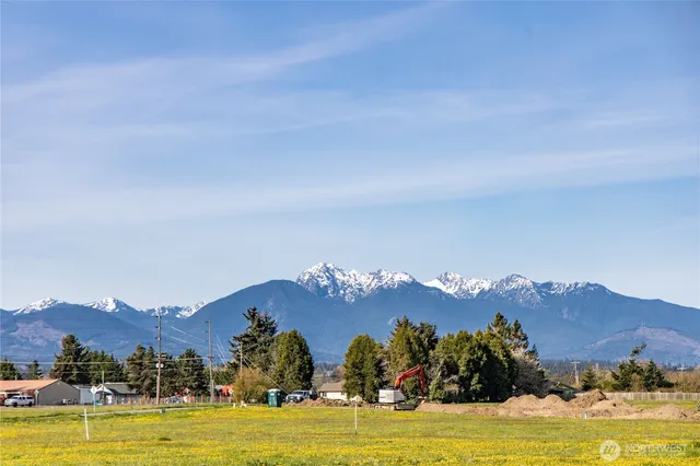 a view of a city with mountain