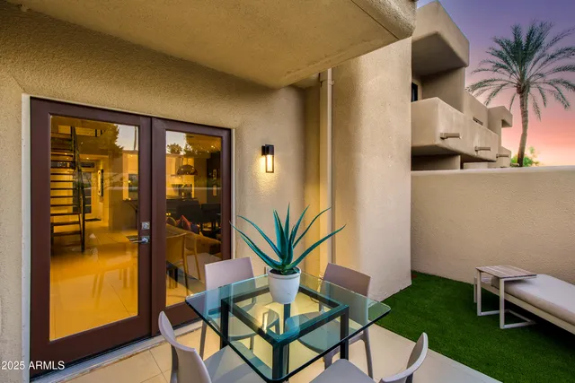 a view of an outdoor seating