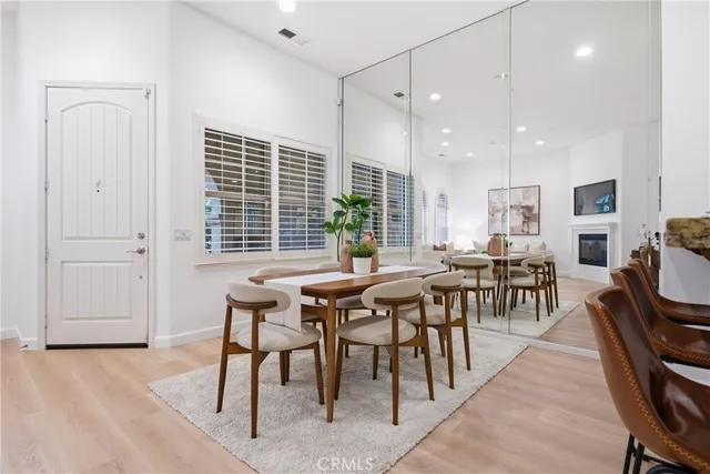 a view of a dining area with furniture