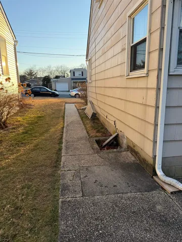 a view of a balcony with an outdoor space