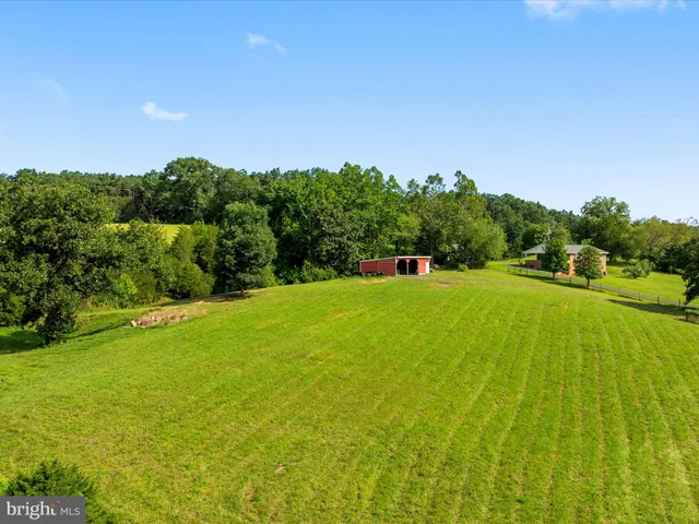 a view of a green field with clear sky