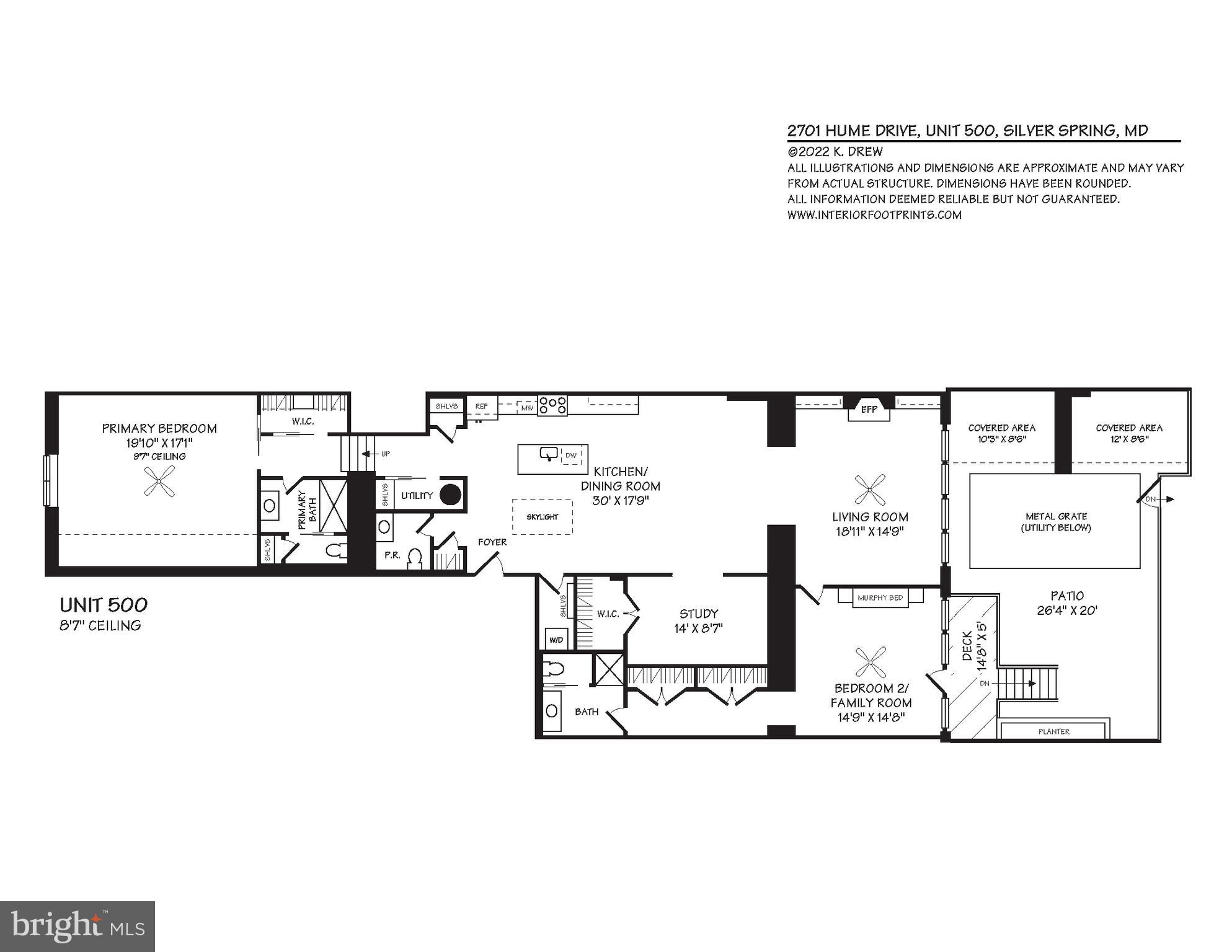 2701 Hume Drive, Unit PP1 Silver Spring, MD 20910 - Photo 26 of 26 Floor plan with patio and balcony