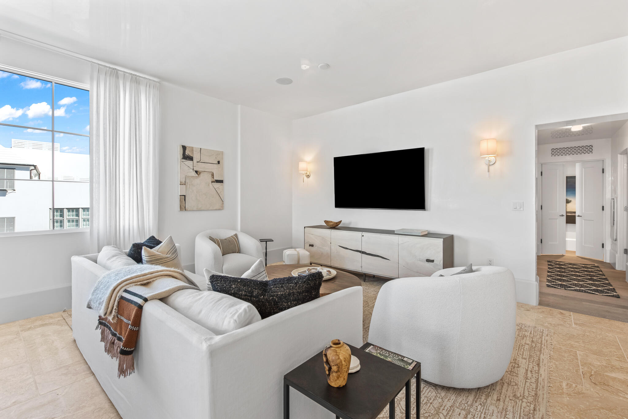 27 Admiralty Row, Unit 201 Inlet Beach, FL 32461 - Photo 10 of 35 a living room with furniture and a flat screen tv