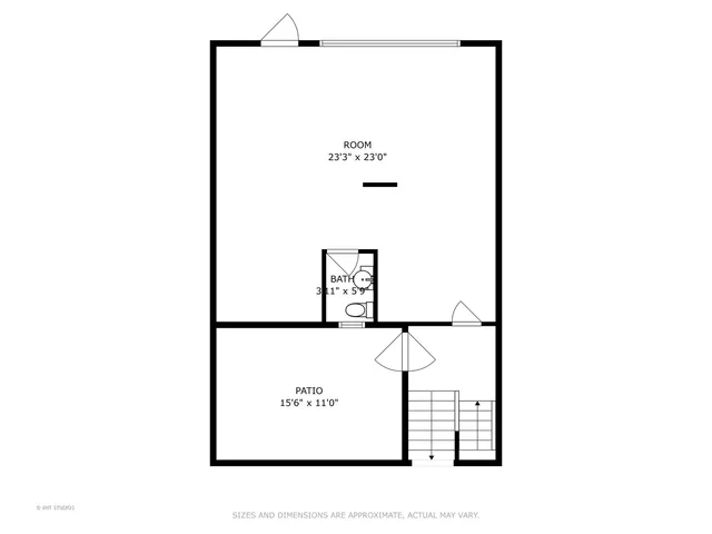 a picture of a bench in front of a wall