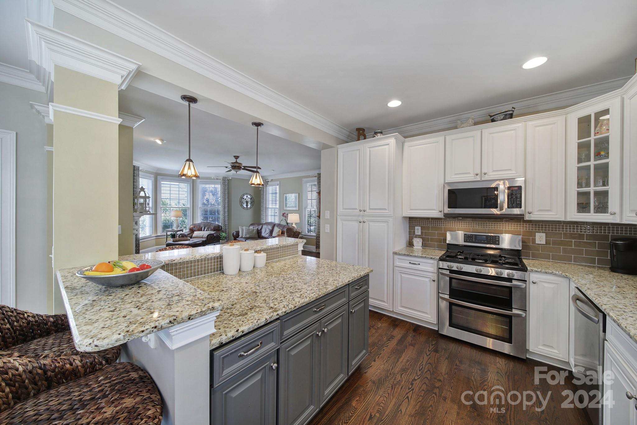 724 Shady Grove Crossing Fort Mill, SC 29708 - Photo 16 of 48 a kitchen with granite countertop a stove and cabinets