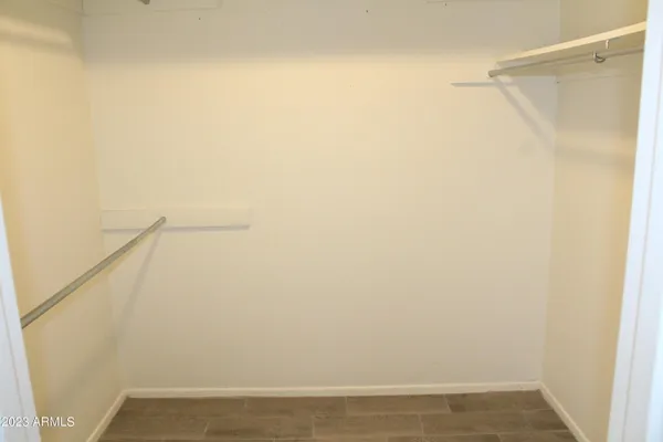 a view of small space with racks on the wall