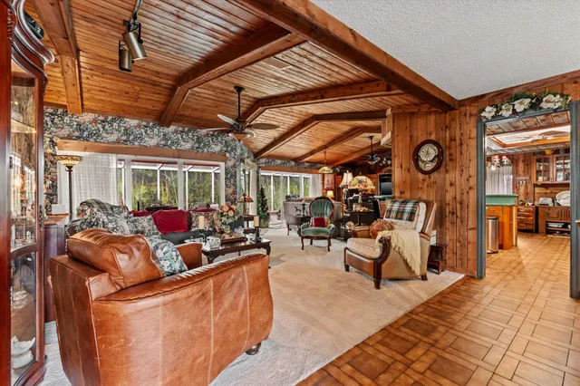 a living room with furniture