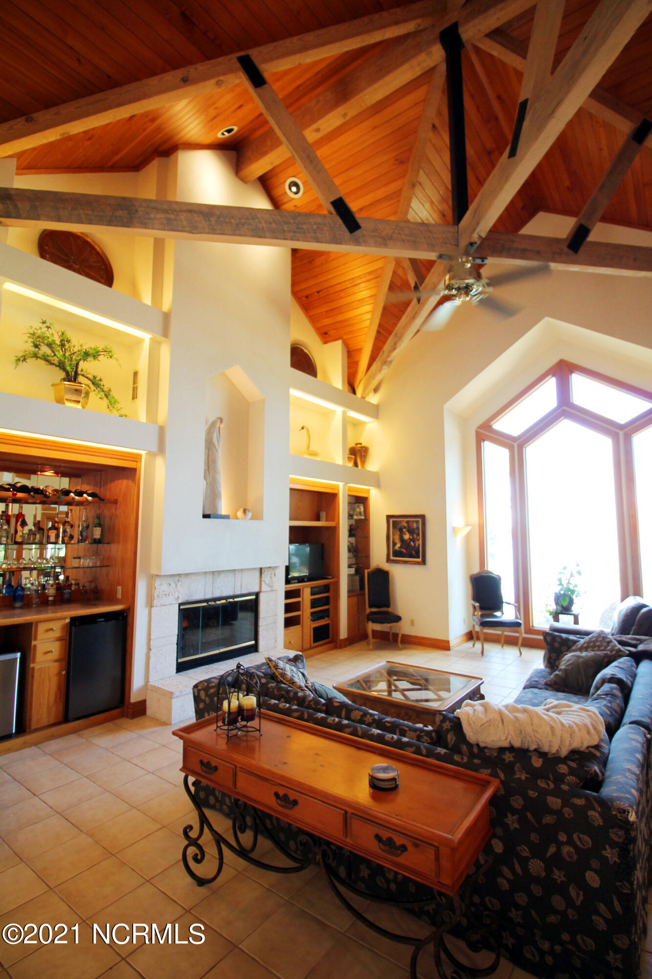 Solid oak beams make quite a statement