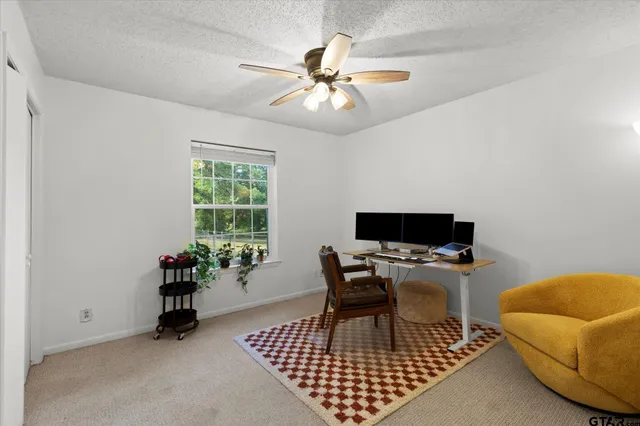 a workspace with furniture