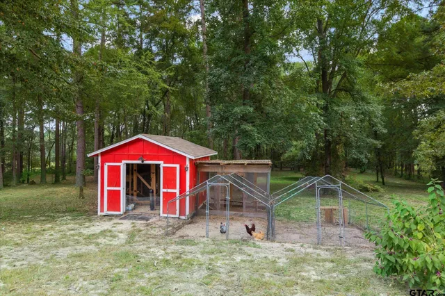 an aerial view of a house