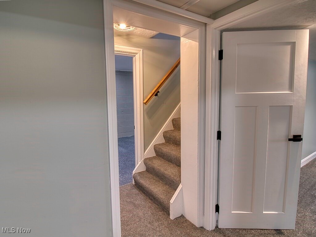 5840 Pearl Road Cleveland, OH 44130 - Photo 23 of 39 Stairway with carpet to basement, hallway