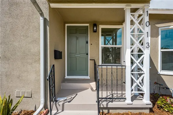 front view of a house with a glass door