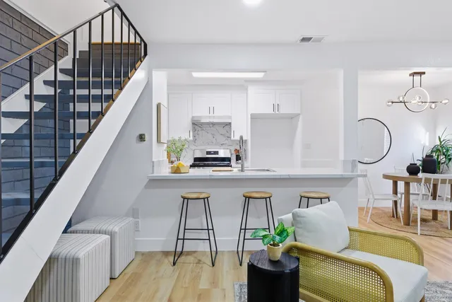 a living room with furniture