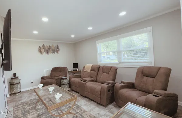 a living room with furniture