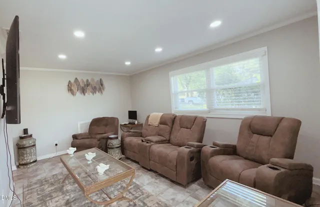 a living room with furniture