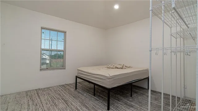 a room with a table and window