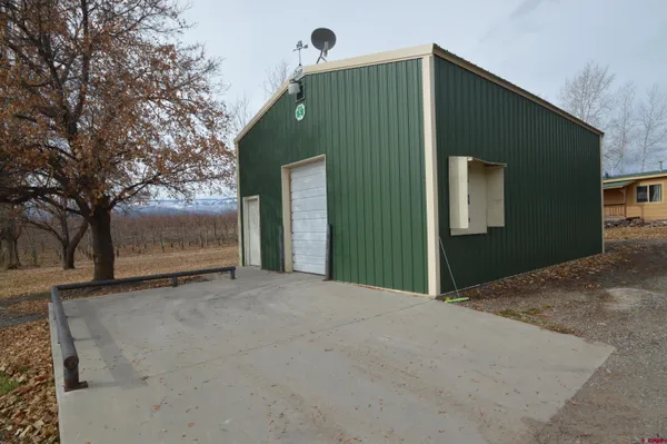 a view of a house with a large window