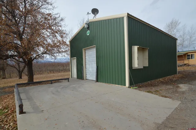 a view of a house with a large window