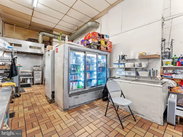 a work place with table and chairs