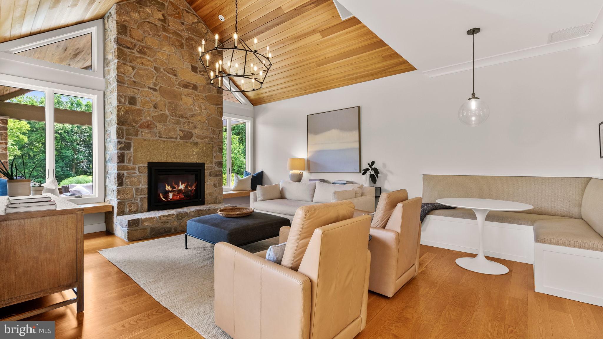 2970 Ash Mill Road Doylestown, PA 18902 - Photo 32 of 144 Family Room with Cedar Valuted Ceiling and Banquet