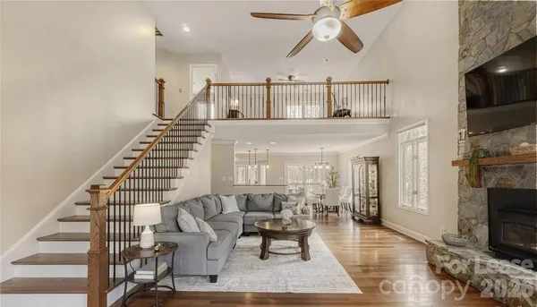 a living room with furniture