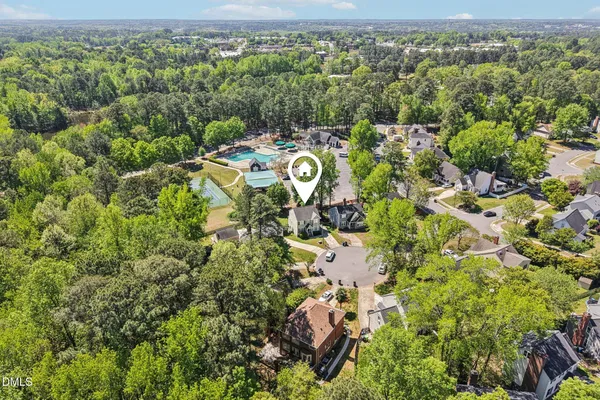 an aerial view of residential house with outdoor space