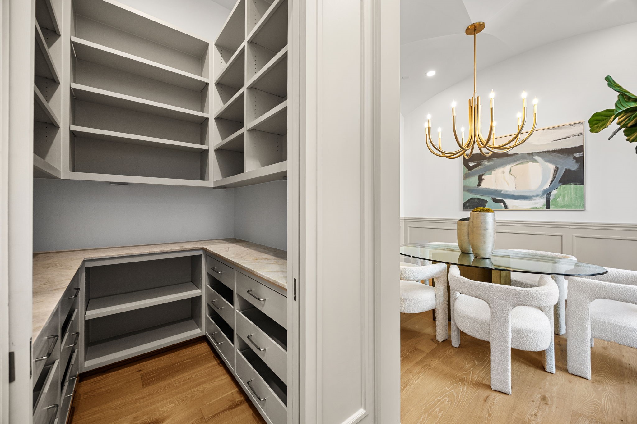 1032 West 41st Street Houston, TX 77018 - Photo 14 of 46 HUGE walk-in Pantry w/ additional pot/pan drawers, plenty of counter space for appliances & myriad of top shelving.1st floor Secondary Bedroom w/ en-suite bathroom.