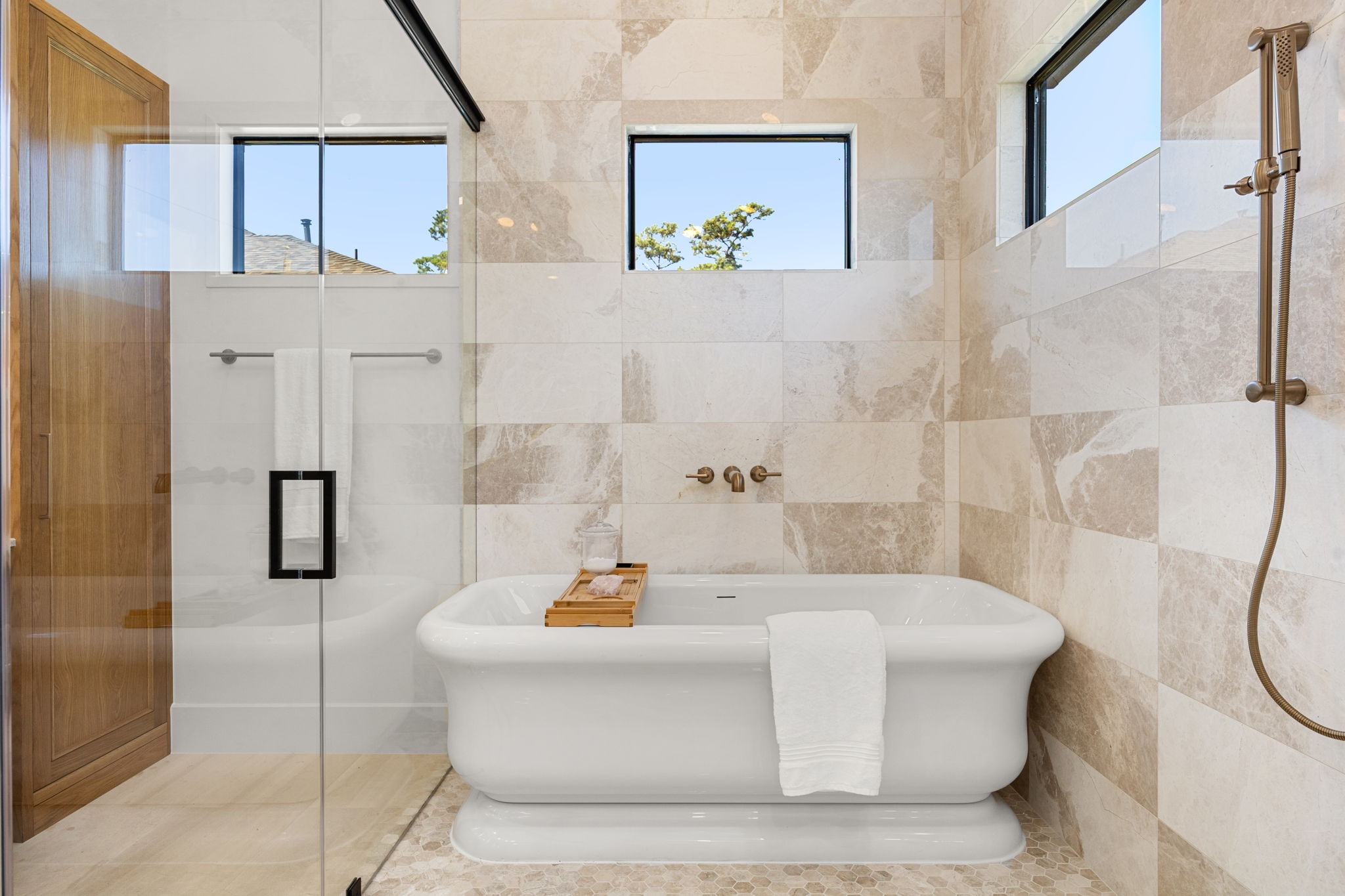 1032 West 41st Street Houston, TX 77018 - Photo 28 of 46 Extra Large walk-in shower with double fixtures & Soak Tub.