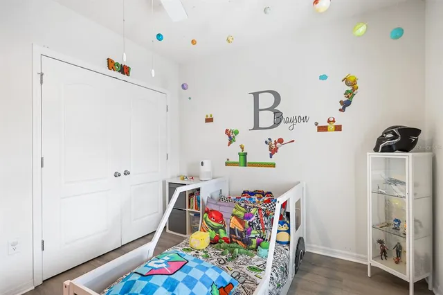 a room with toys and wooden floor