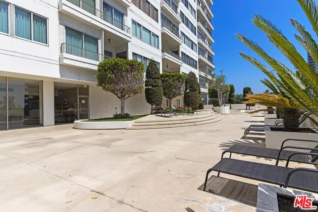 a view of a building with windows