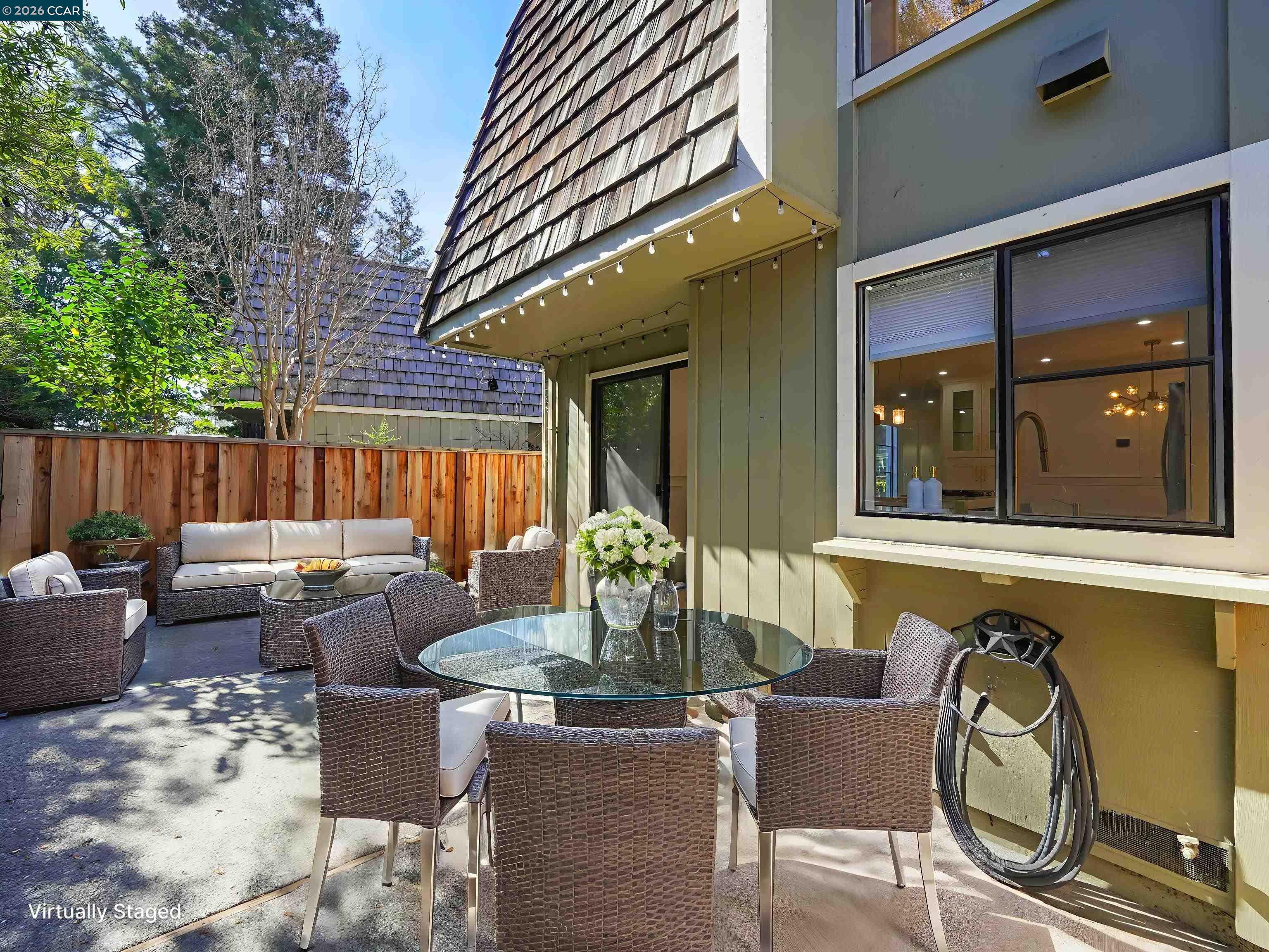 1622 San Luis Road Walnut Creek, CA 94597 - Photo 26 of 29 a view of a patio with couches chairs and wooden floor