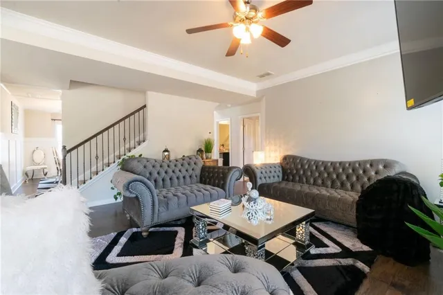 a living room with furniture