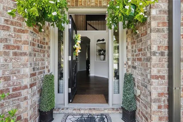 a view of a door and an outdoor space