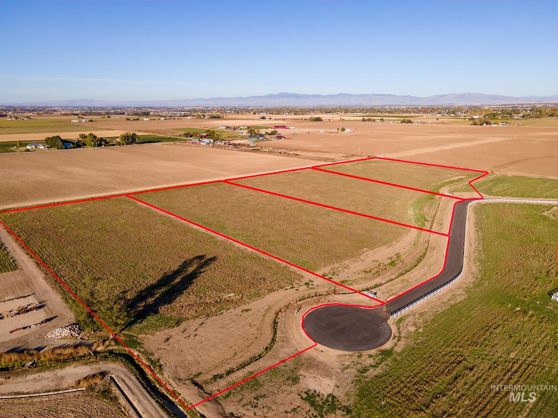 4188 West Mockingjay Kuna, ID 83634 - Photo 6 of 32 Overview of rural landscape with property parcel outlined and mountains
