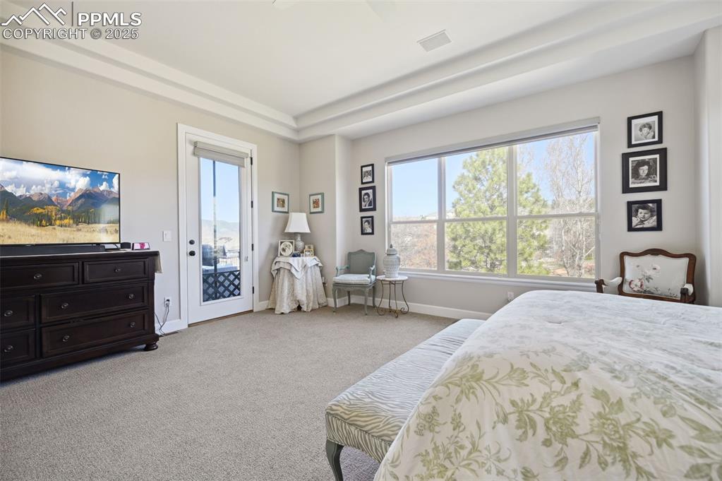 1724 Valley Stream Court Colorado Springs, CO 80921 - Photo 15 of 49 a spacious bedroom with a bed and a dresser next to a window