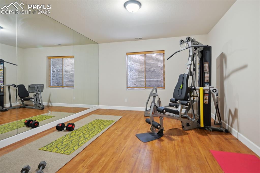 1724 Valley Stream Court Colorado Springs, CO 80921 - Photo 35 of 49 a view of a room with gym equipment