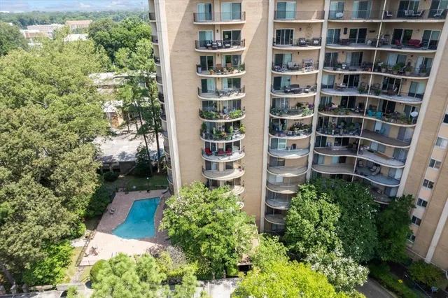 a view of a potted plant in front of building