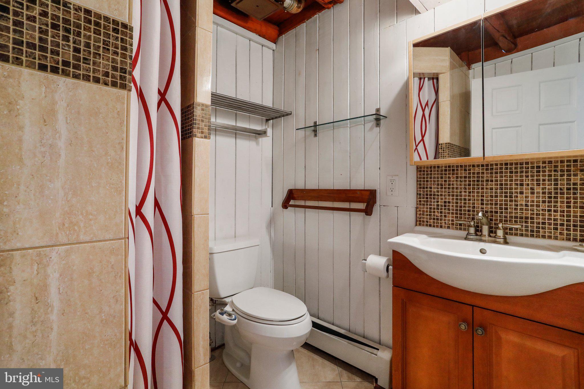 412 Valley View Road Harpers Ferry, WV 25425 - Photo 25 of 39 a bathroom with a sink a toilet and shower curtain
