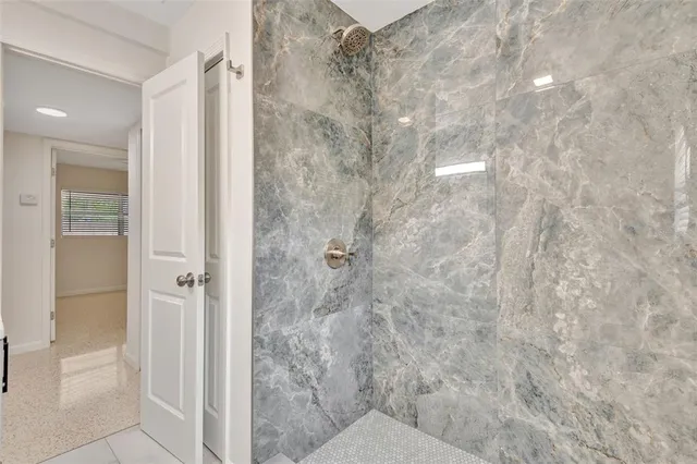 a bathroom with a shower